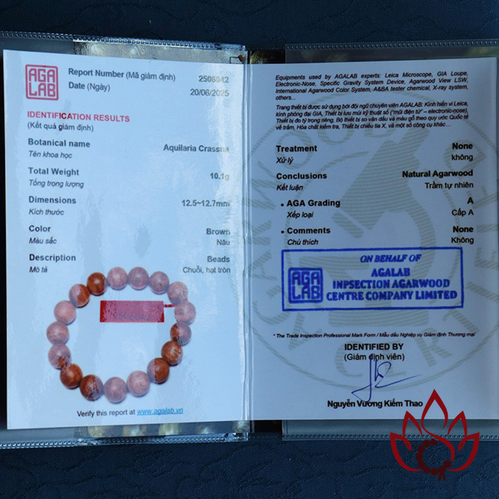 Vòng Trầm Hương Hạt Tròn | 12 Ly | Trầm Tốc Kiến Tự Nhiên